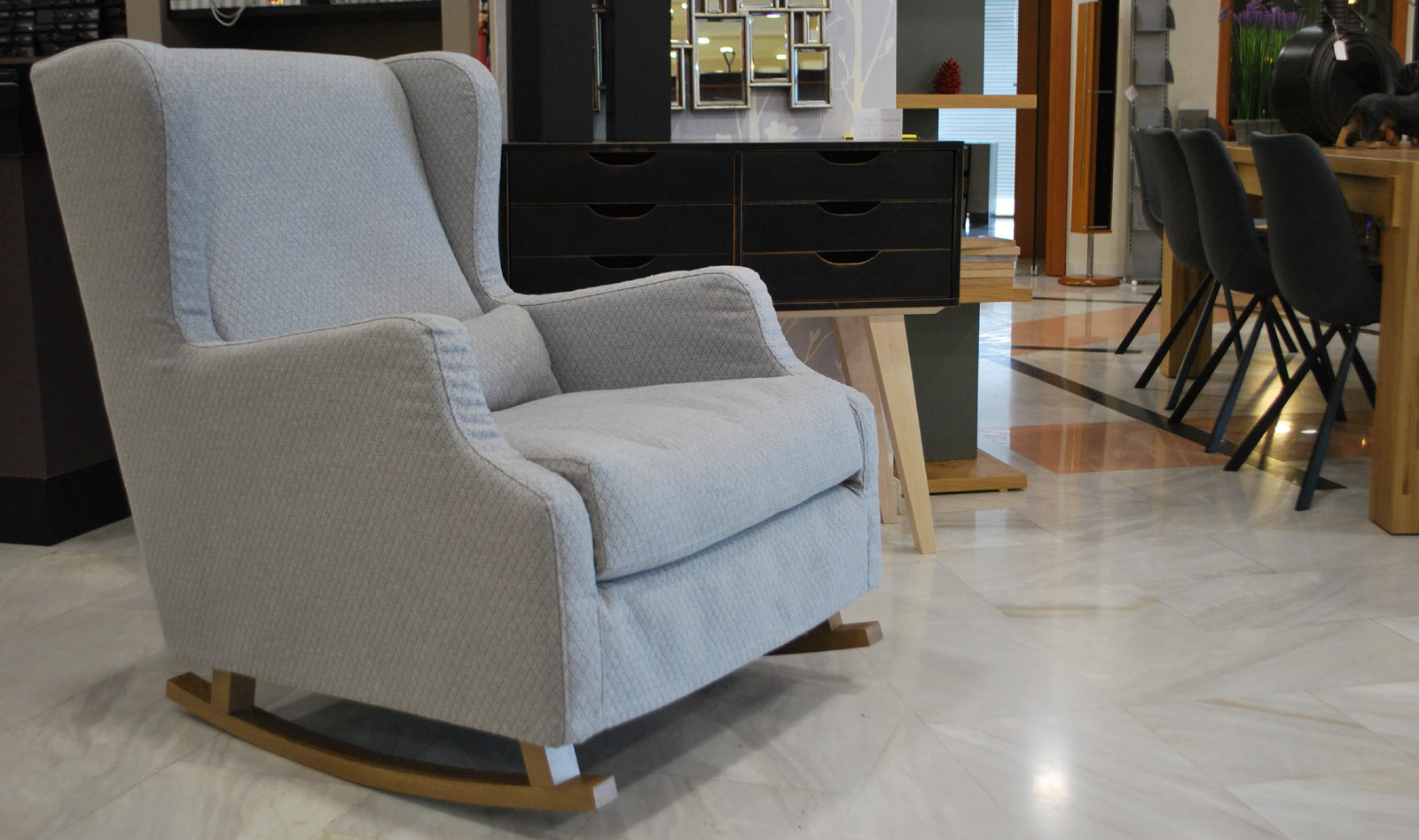 Lady πολυθρόνα κουνιστή γκρι