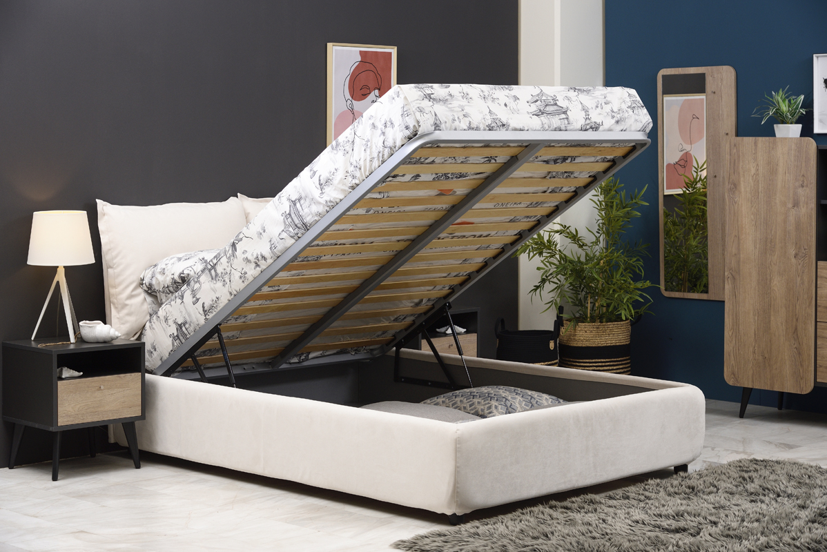 Melany-krevati-diplo-yfasmatino-me-apothikeutiko-xoro